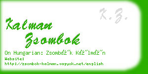 kalman zsombok business card